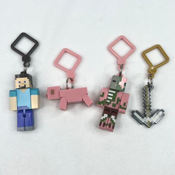 Lot of 4 Minecraft Blind Bag Keychains - Picture 1 of 8